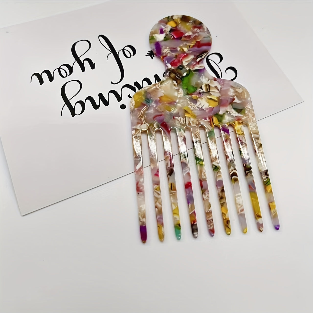 Vintage Floral Acetic Acid Comb for Hair Styling