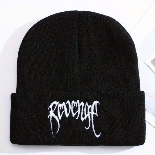 Men's Knit Beanie Hat Ski Cap Embroidered Warm Winter Hat