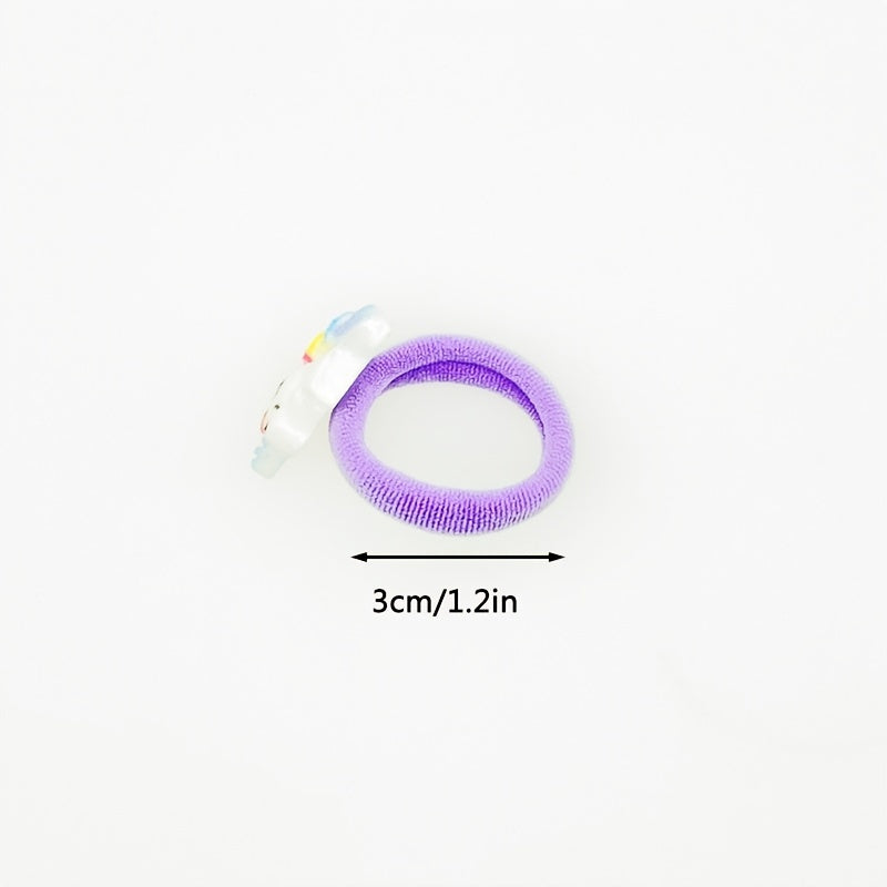 30pcs Cartoon Flower Girls Hair Tie Small Elastic Hair Bands