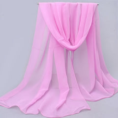 Chiffon Scarf Solid Shawl Sunscreen Head Wrap Hijab Travel Beach Towel