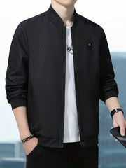 Men's Casual Baseball Collar Jacket Regular Fit Coat