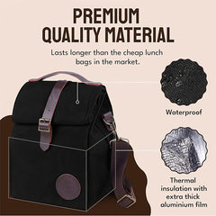 Insulated Lunch Bag Waterproof Ice Backpack Square Shape Polyester