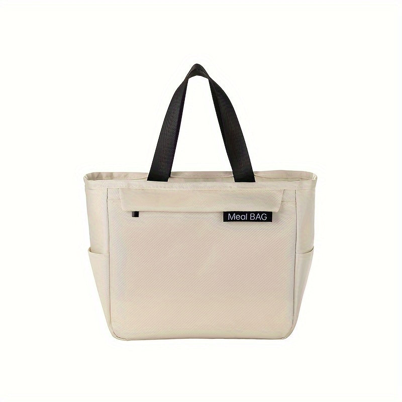 Insulated Lunch Bag Square Shape Polyester Thick Aluminum Foil Lined