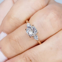 Zircon Decor Engagement Ring 1.30ct Rose Golden Wedding Anniversary Ring