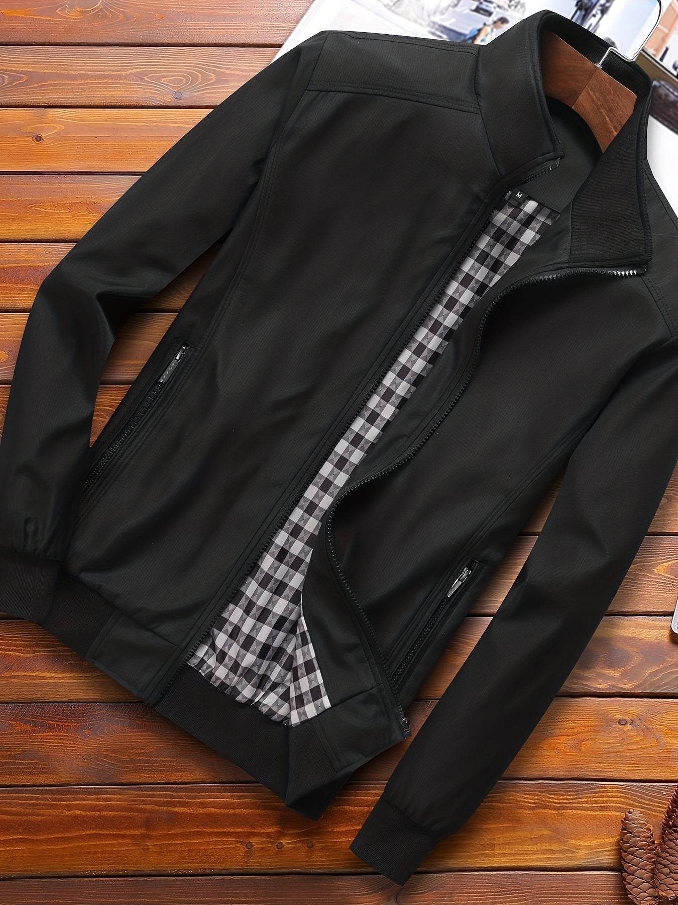 Men's Casual High Neck Zipper Jacket for Spring