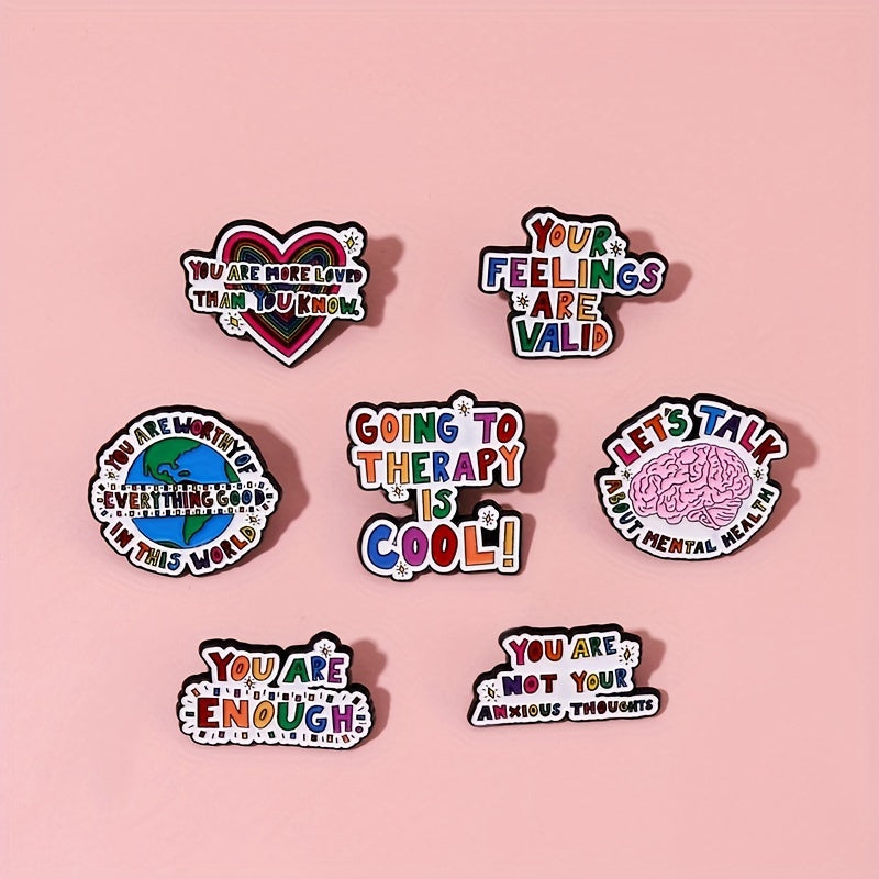Colorful Rainbow Font Alloy Brooch Pin Universal for Men and Women