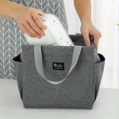 Minimalist Insulated Storage Handbag Solid Versatile Bento Bag