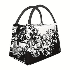 Floral Lunch Bag Reusable Portable Cooler with Watercolor Floral Print