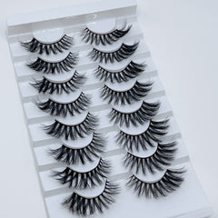 8 Pairs Fluffy 25mm False Eyelashes Faux Mink Halloween Wispy Eyelashes