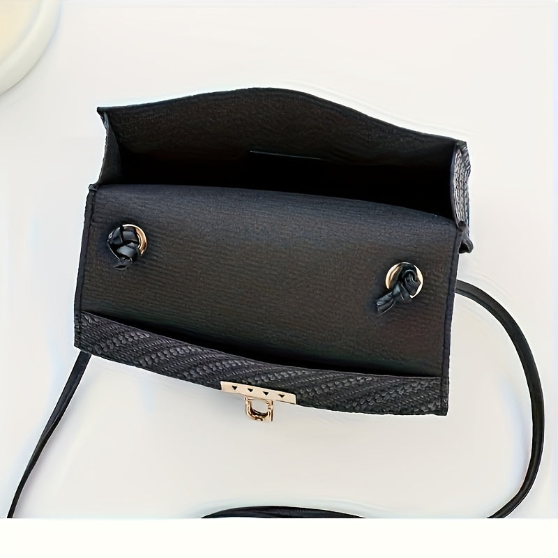 Stylish Faux Leather Crossbody Bag Small Shoulder Bag Pink Green