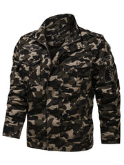 Men's Tactical Camo Work Jacket with Zipper