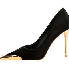 Women's Metal Toe High Heels Stilettos Dress Pumps