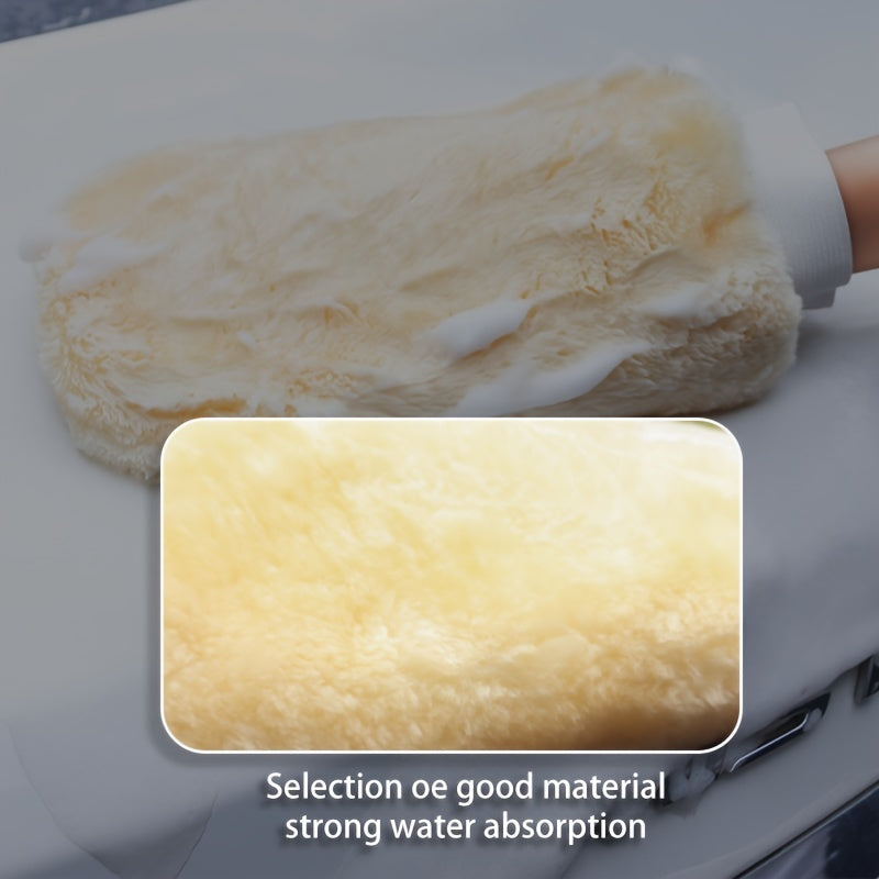 Waterproof Car Wash Microfiber Gloves Soft Thickened Wool Plush Cleaning Mit
