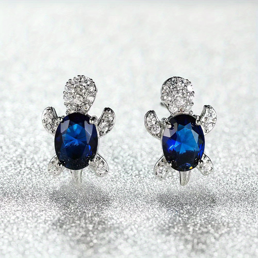 Turtle Zircon Stud Earrings for Women Girls