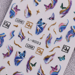 Shimmering Marble Nail Art Stickers Self Adhesive Glittery Reusable Decals