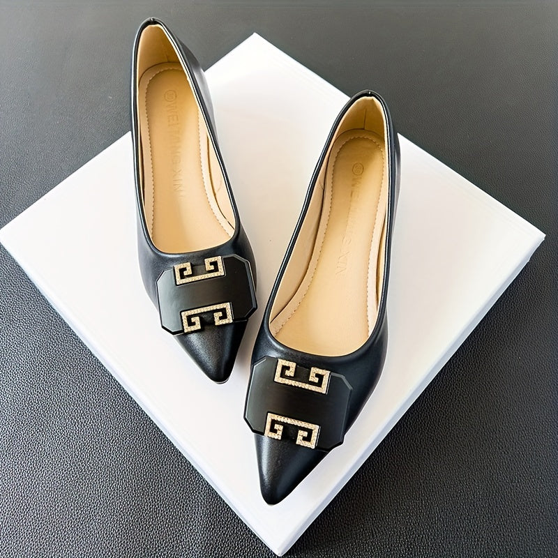 Women's Chunky Low Heels Pointed Toe Slip On Shoes