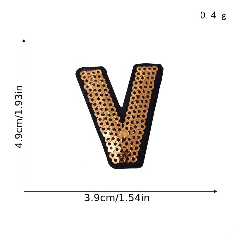 36pcs Bead Letter Iron On Patches Men Clothing Jacket Jeans Pants Dress