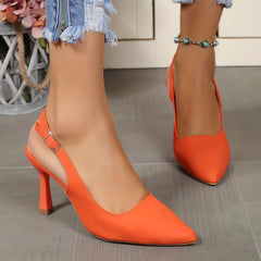 Women's Slingback High Heels Pointed Toe Stilettos
