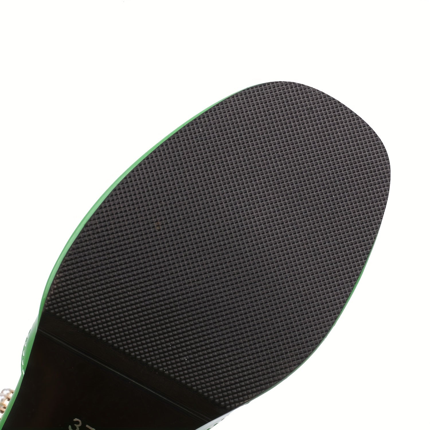 Women's Chunky Heels Pearl Strap Pumps Faux Leather