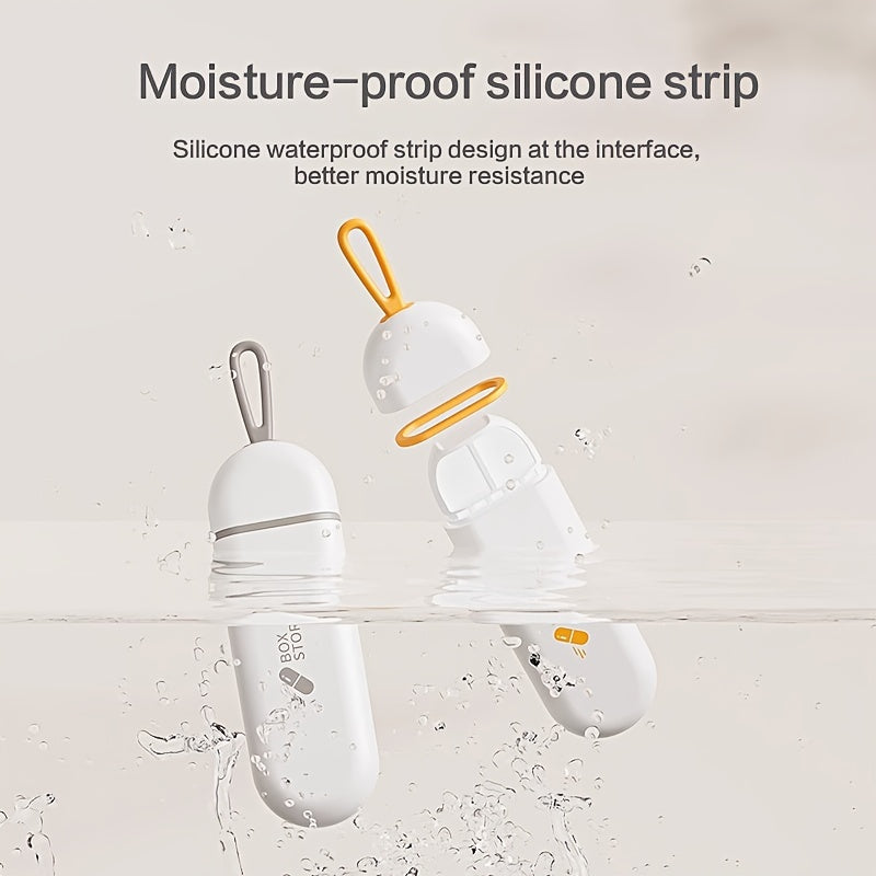 Compact 3 Compartment Pill Organizer Portable Pill Box with Lanyard