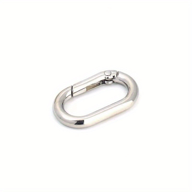 2Pcs Metal Oval Ring Spring Clasps Carabiner Keychain Bag Clips Hook