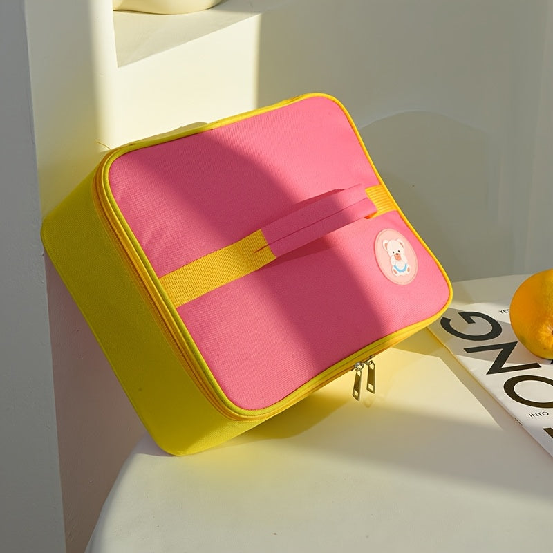 Bear Illustration Insulated Lunch Box for Students