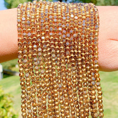 55pcs Golden Edge Faceted Crystal Glass Beads Set for Bracelet DIY