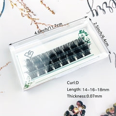 Waterproof False Eyelashes Set with Tweezers 14 16 18mm D Curling