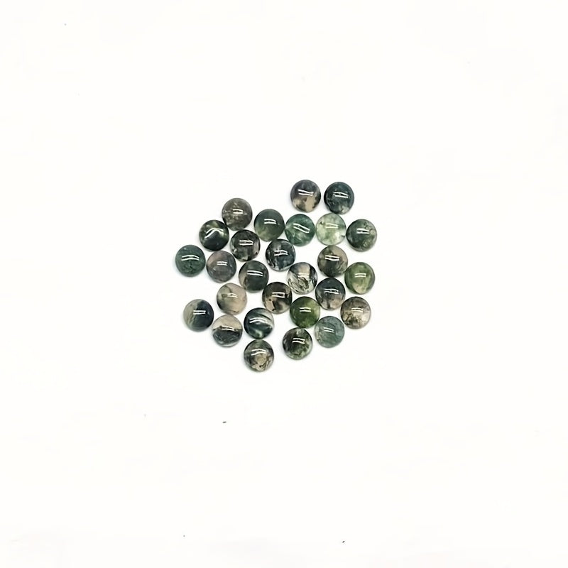 Agate Ring Face 8mm Round Flat Convex DIY B