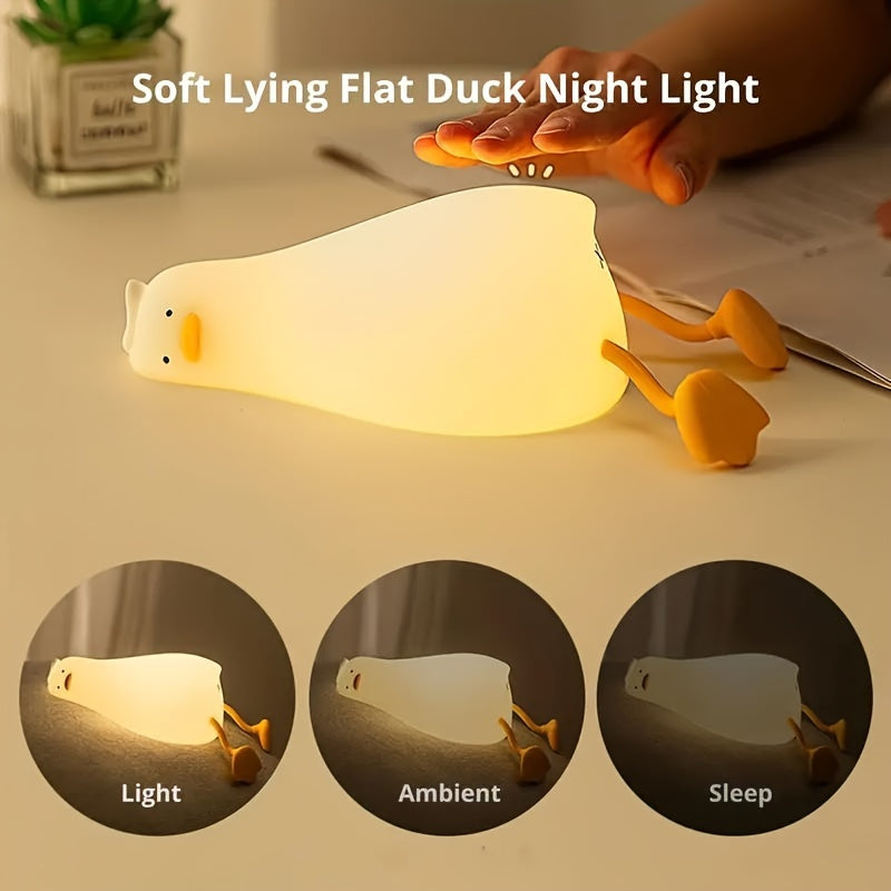 Duck Night Light LED Novelty Lamp 3 Level Dimmable Rechargeable