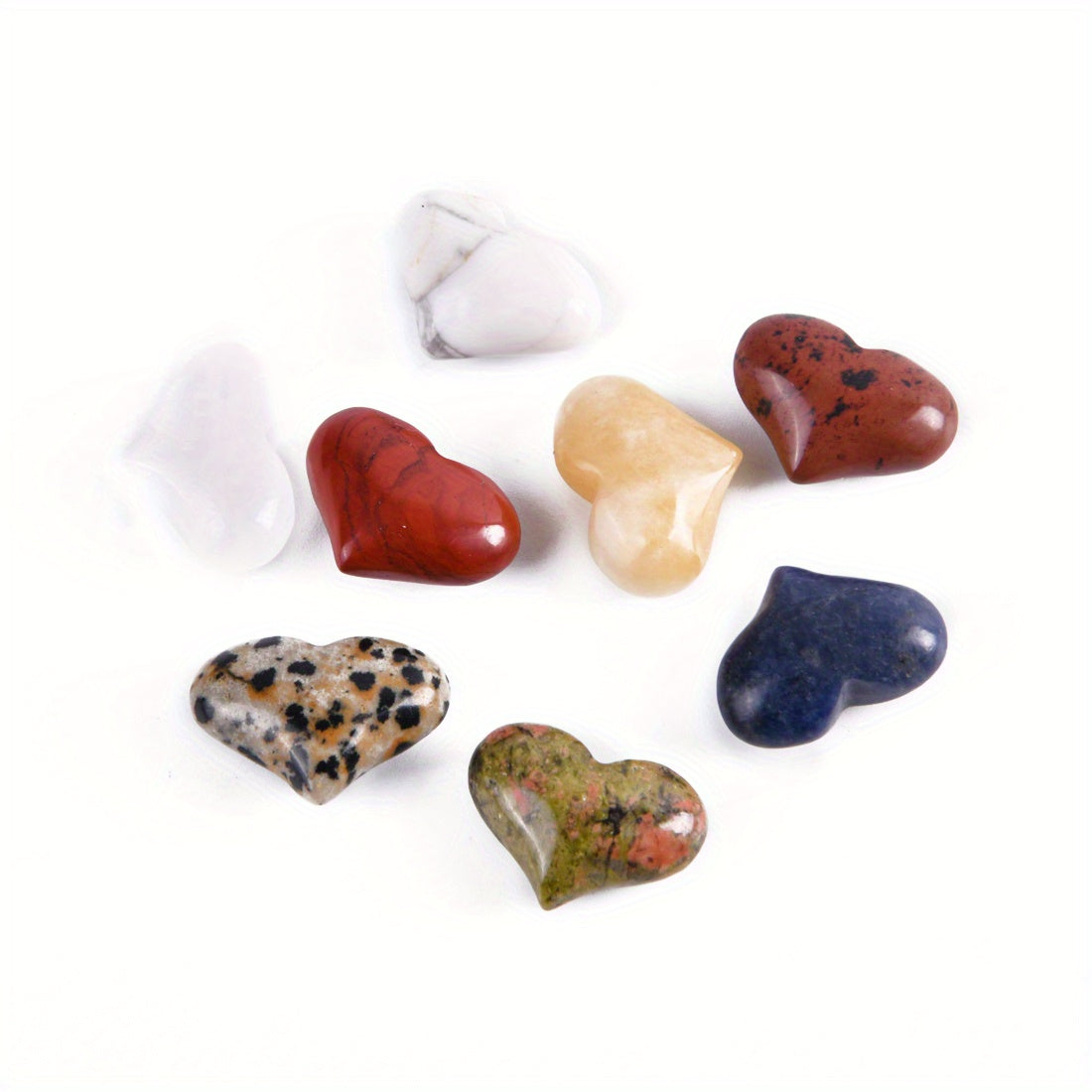 Heart Crystals Shaped Healing Crystal Palm Set Bulk
