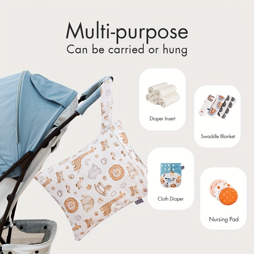 3pcs Elinfant Diaper Bag Set Giraffe Moon Patterns Travel Organizer Bags