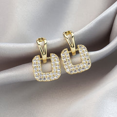 Acoustic Flash Square Hollow Earrings