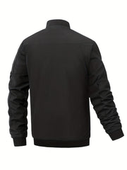 Men's Casual Baseball Collar Zip Up Jacket Coat for Spring Fall