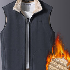 Men's Winter Fleece Jacket with Stand Collar