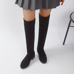 Women's Over The Knee Boots Lace Up Block Heels Comfy Slip On Long Boots