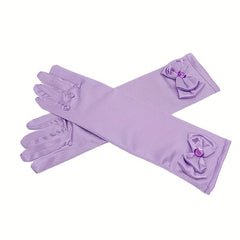 Girl's Stacked Bow Ice Snow Princess Dress Gloves