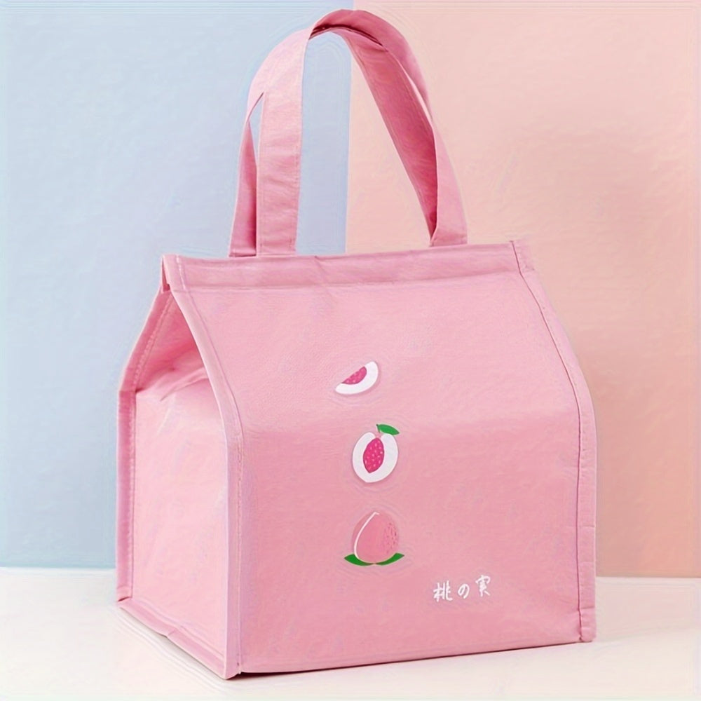 Insulated Lunch Bag Polyester Thermal Tote with Hand Wash - Fruit Print