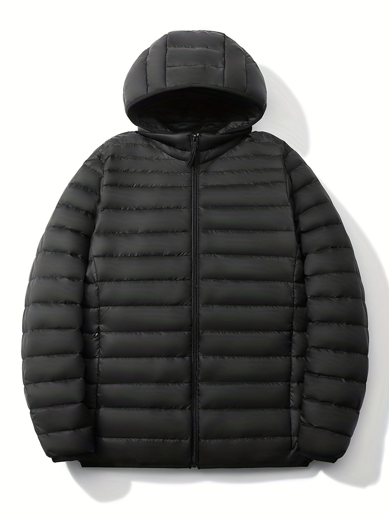 Classic Waterproof Hooded Puffer Jacket Men's Casual Loose Fit Duck Down Coat