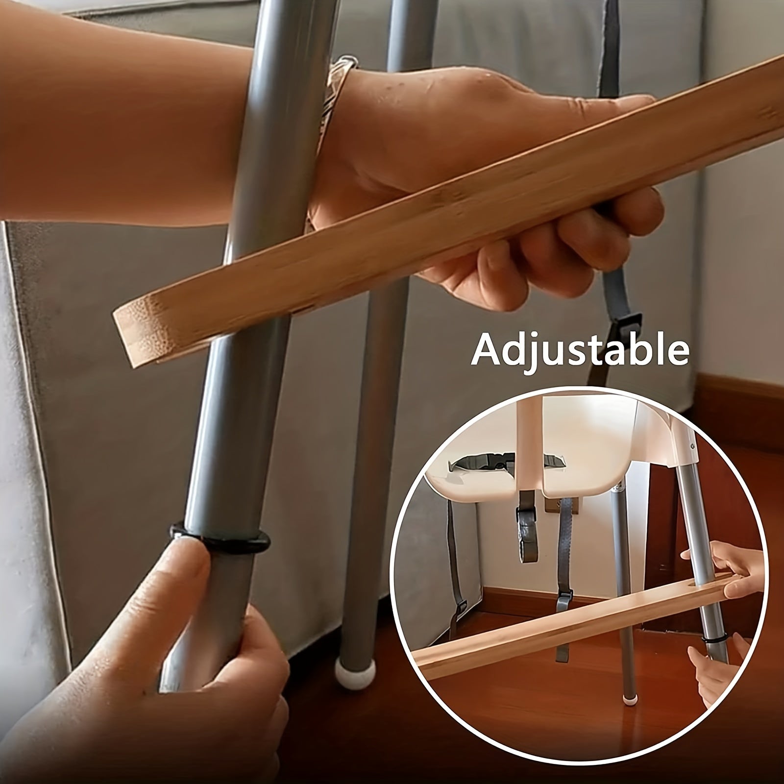 Adjustable Bamboo Baby High Chair Footrest