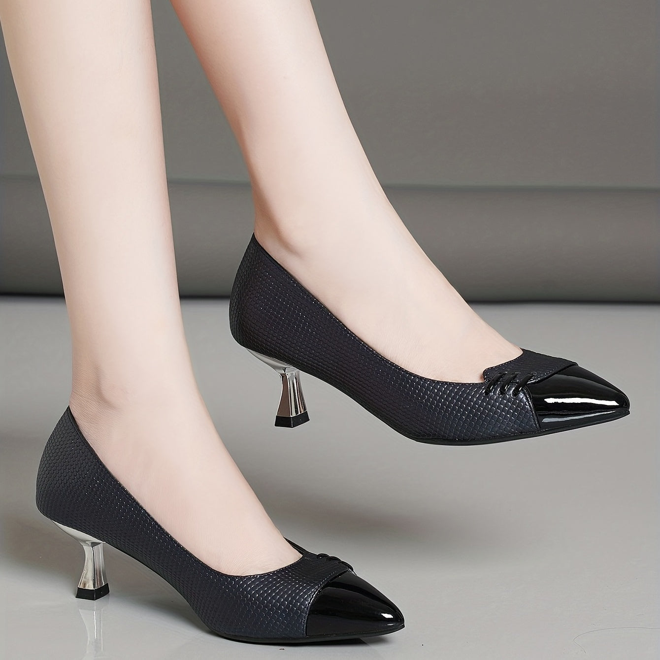 Women's Colorblock Stiletto Heels Point Toe Pumps