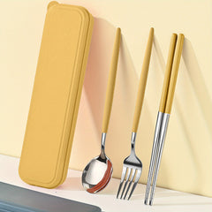 Portable Silverware Set With Storage Case Spoons Forks Chopsticks