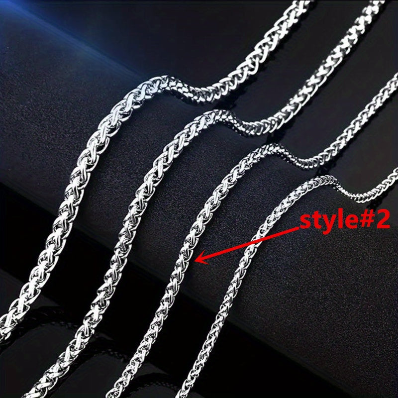 Men's Stainless Steel Necklace Cuban Double Chain