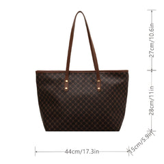 Vintage Pattern Tote Bag Large Capacity Stylish Shoulder Bag