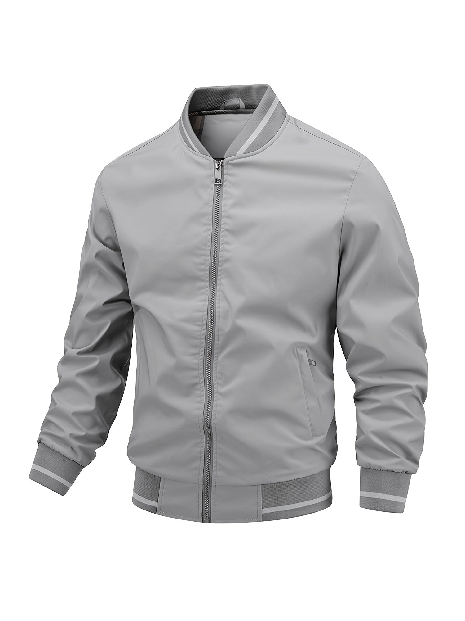 Men's Zipper Baseball Collar Jackets with Pockets