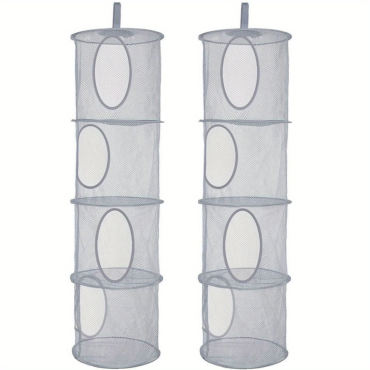 Foldable Stuffed Animal Net Hammock Organizer 4 Compartments Mesh Toy Storage