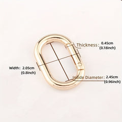 2Pcs Metal Oval Ring Spring Clasps Carabiner Keychain Bag Clips Hook