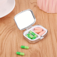 Cartoon Metal Medicine Box 2 Compartment Pill Organizer