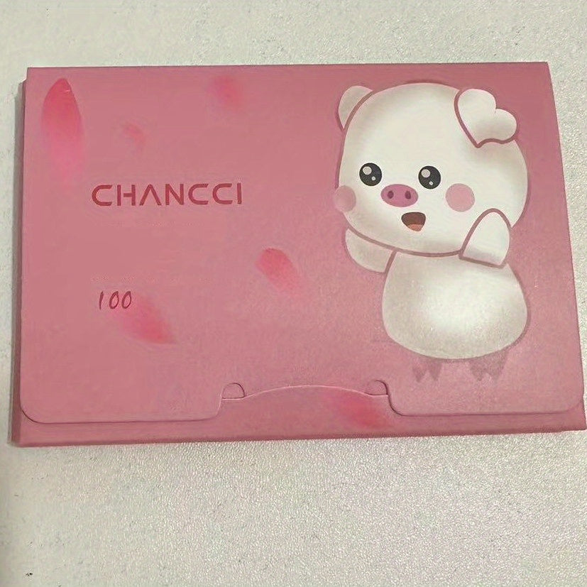 100 Pcs Anime Style Face Blotting Paper Facial Control Absorbing Wipes