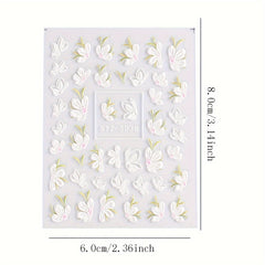 3D Embossed Floral Nail Stickers for Nail Art - Matte Finish